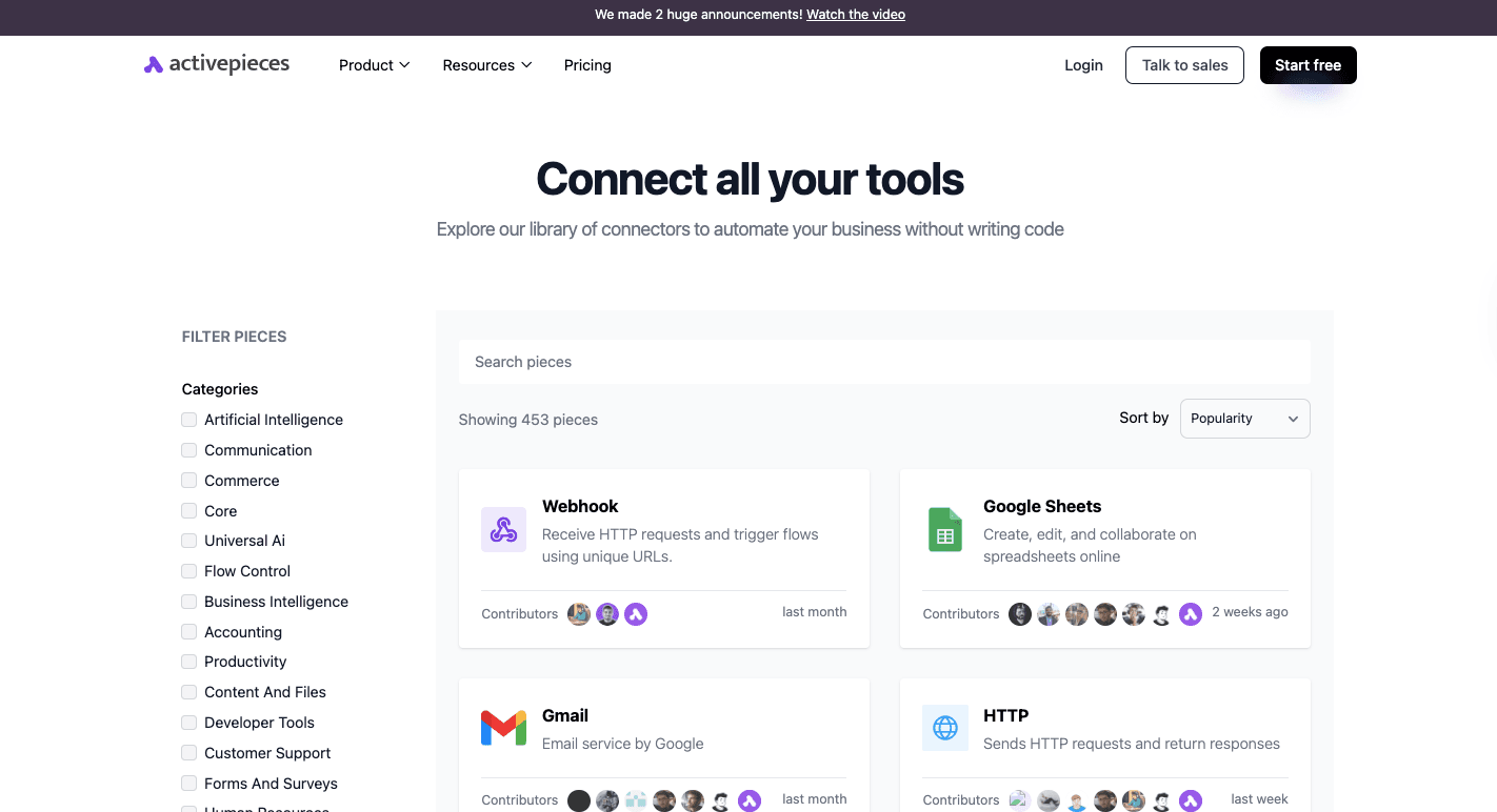 453 activepieces integrations