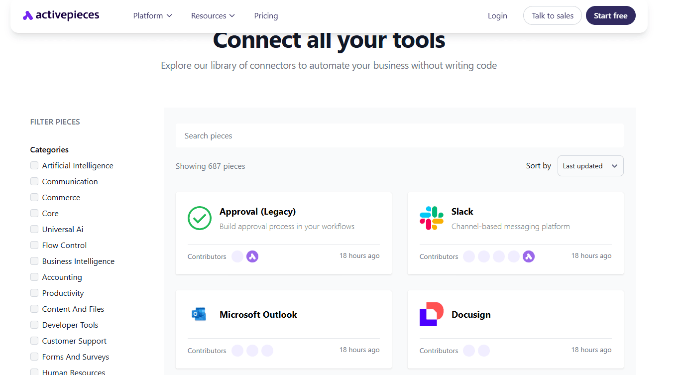 Activepieces 687 integrations