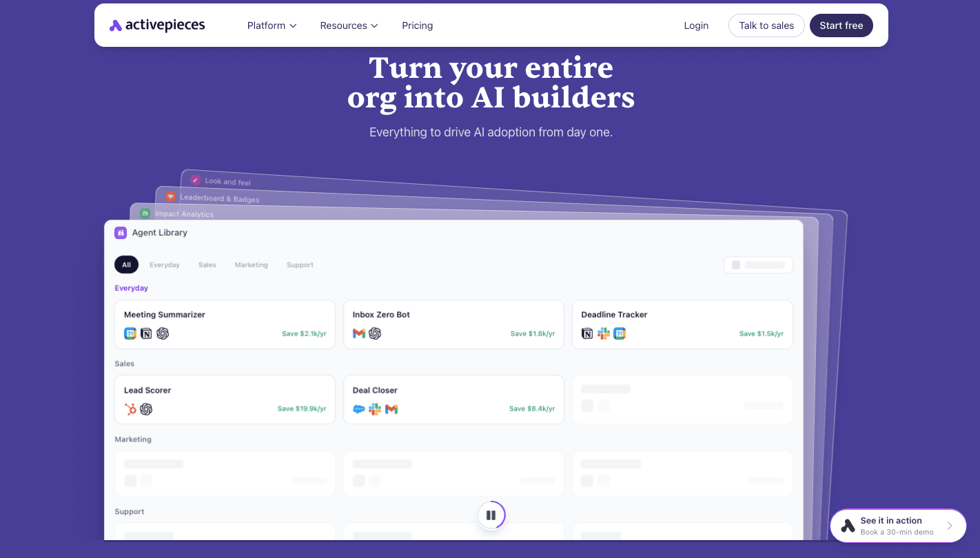 Activepieces AI builders