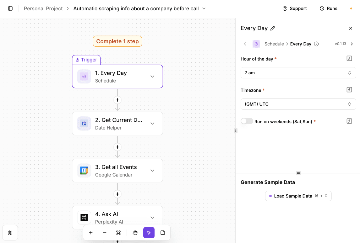 Activepieces Automatic scraping info