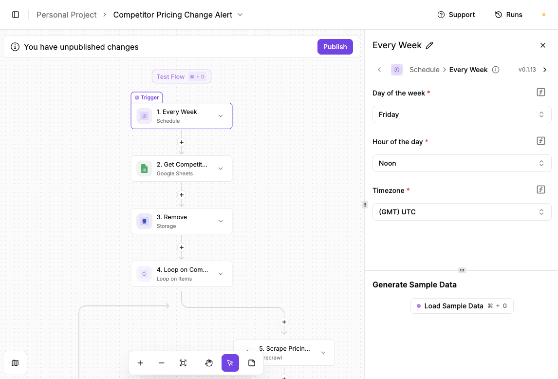 Activepieces Competitor pricing change alert