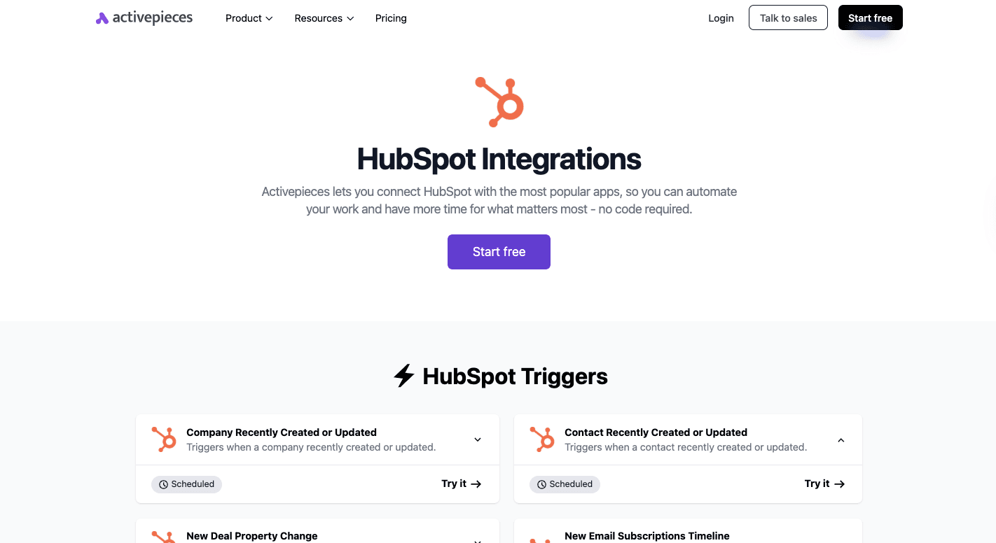 Activepieces HubSpot