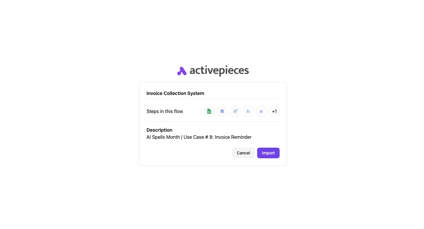 Activepieces Invoice Reminder flow