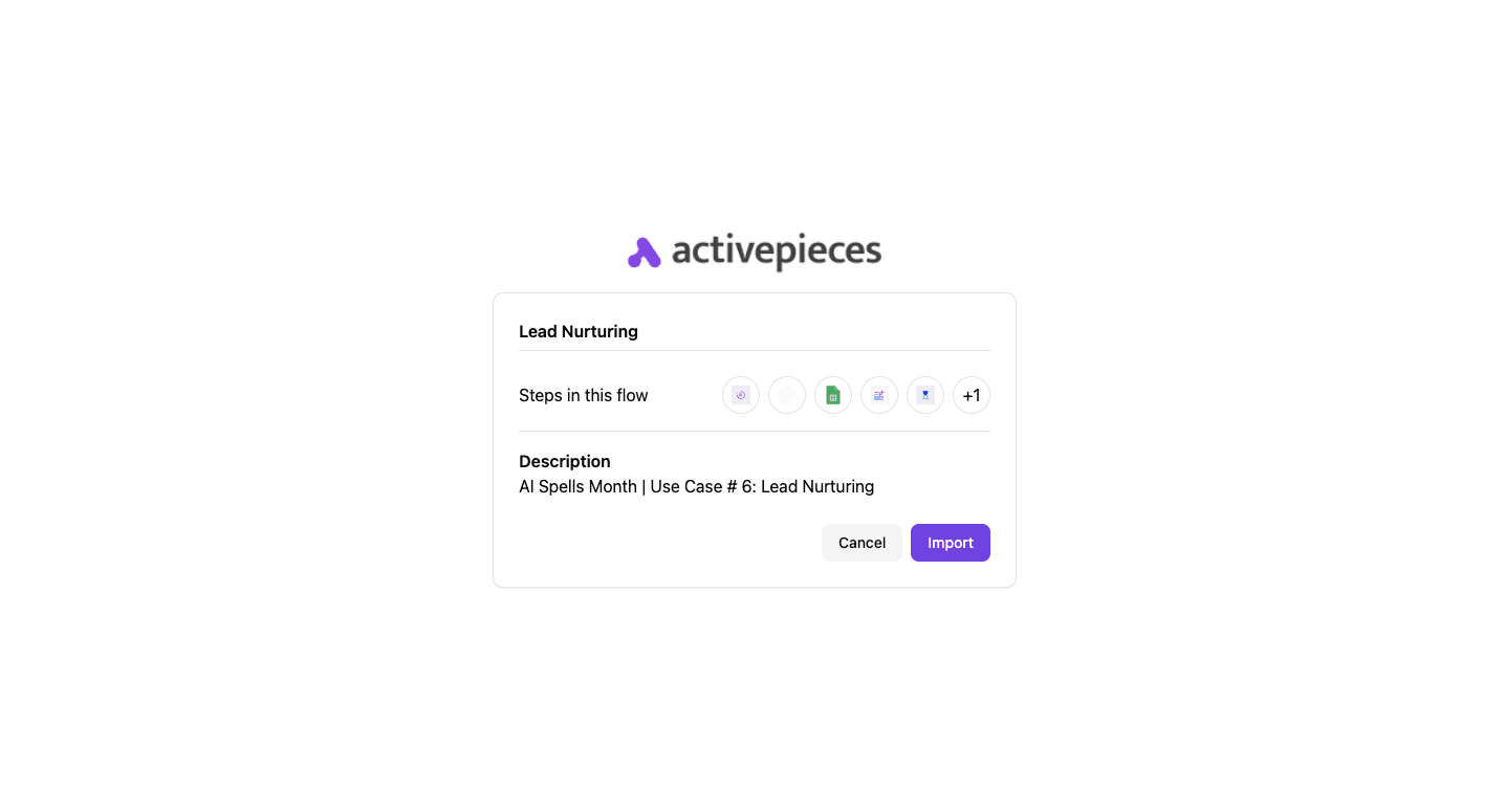 Activepieces Lead Nurturing flow