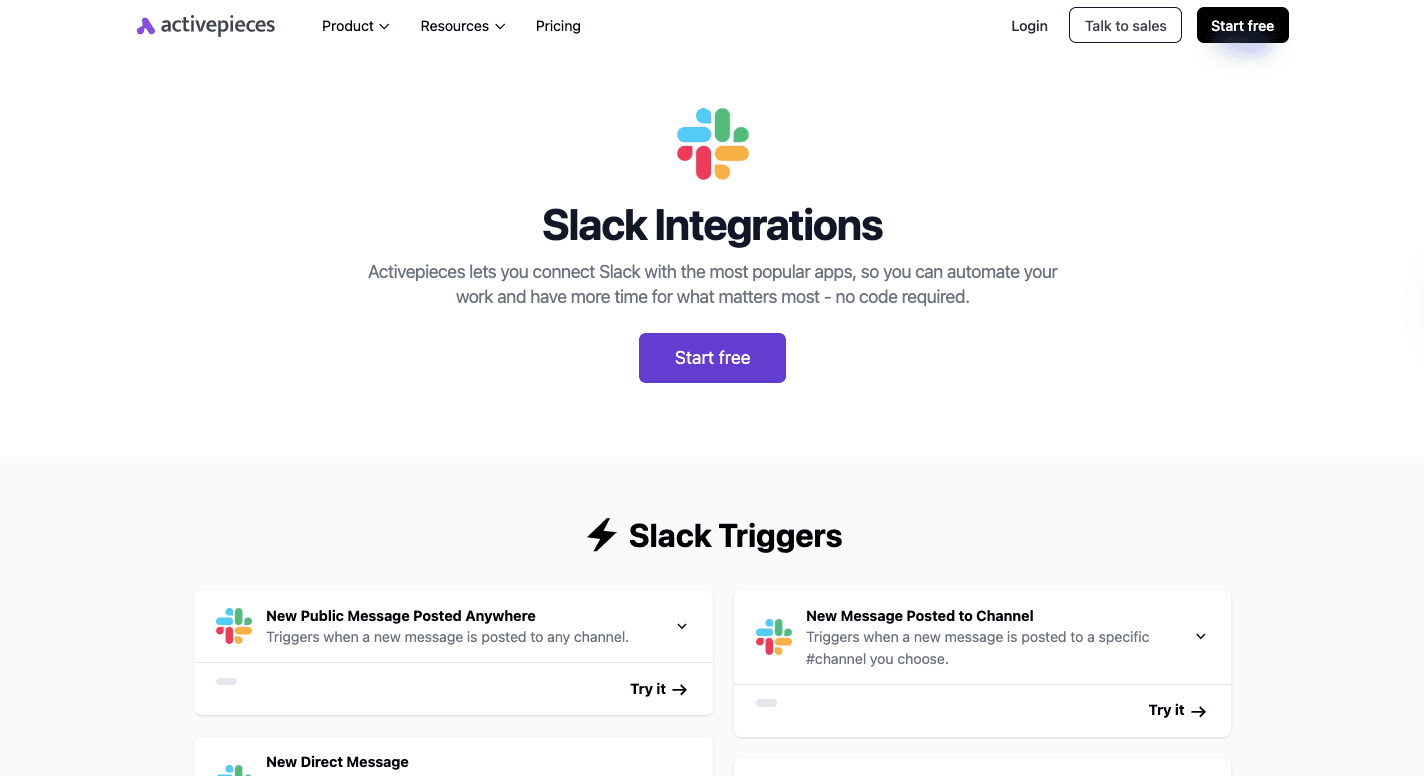 Activepieces Slack