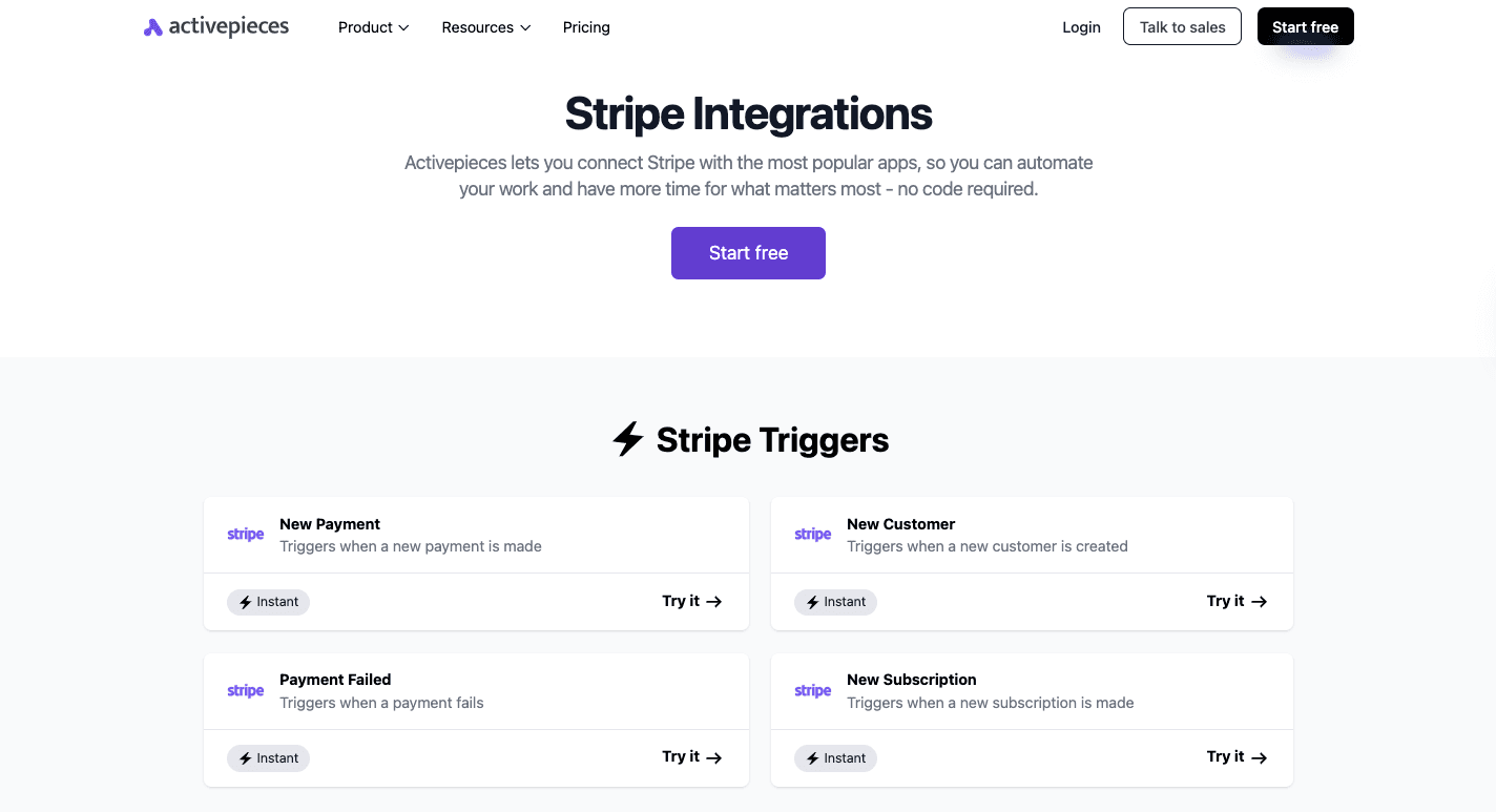 Activepieces Stripe