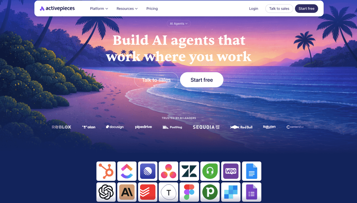 Activepieces build AI agents