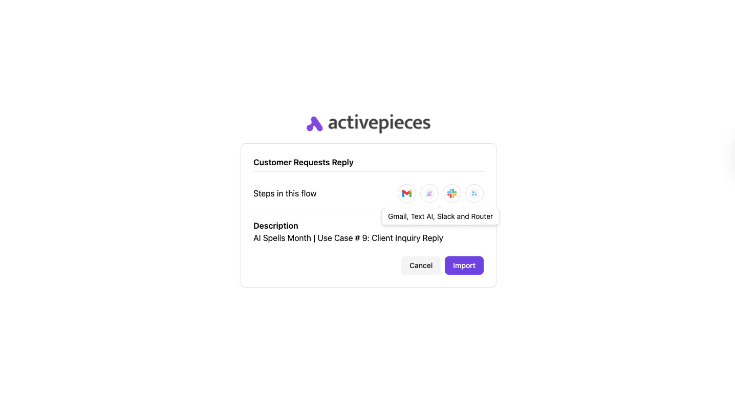 Activepieces customer requests reply