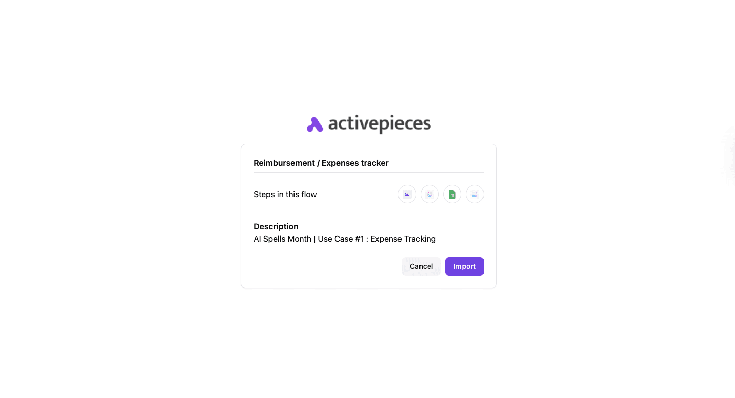 Activepieces expense tracker