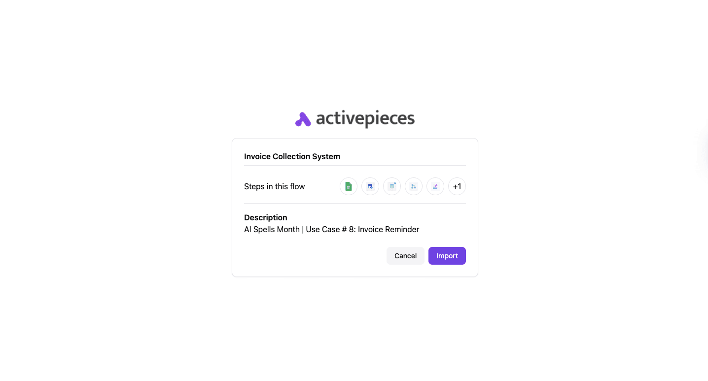 Activepieces invoice collection system