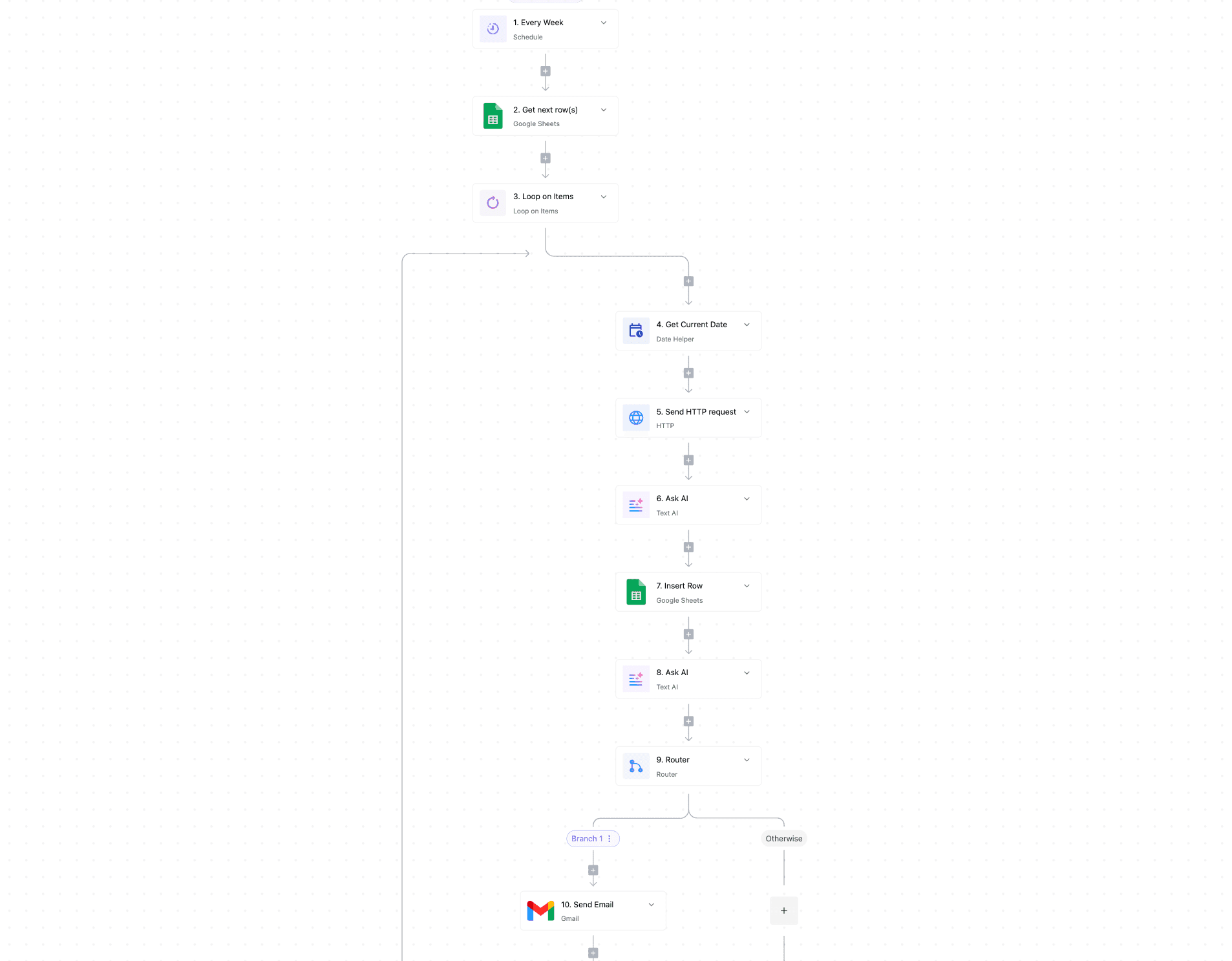 Activepieces workflow builder