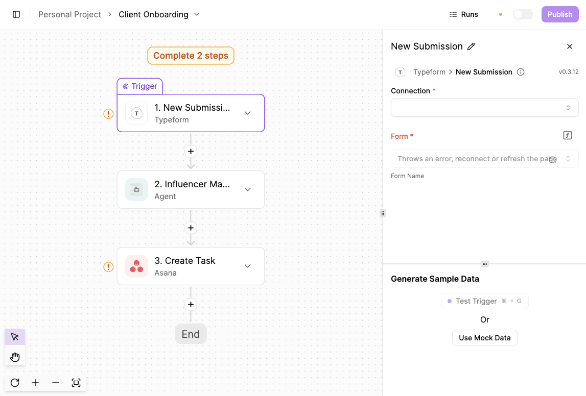 Automated Client Onboarding in Activepieces