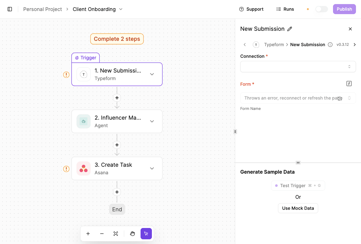 Client onboarding in Activepieces