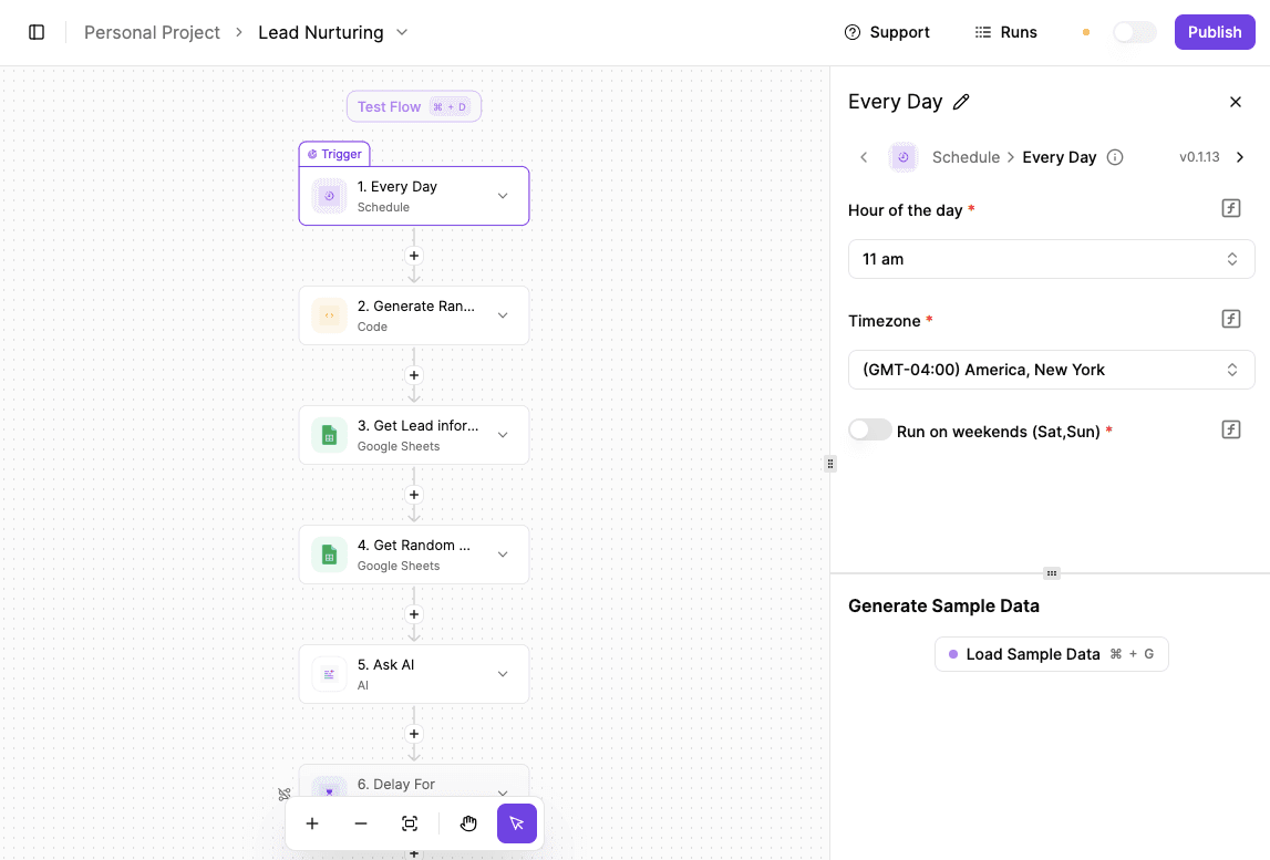 Lead nurturing in Activepieces