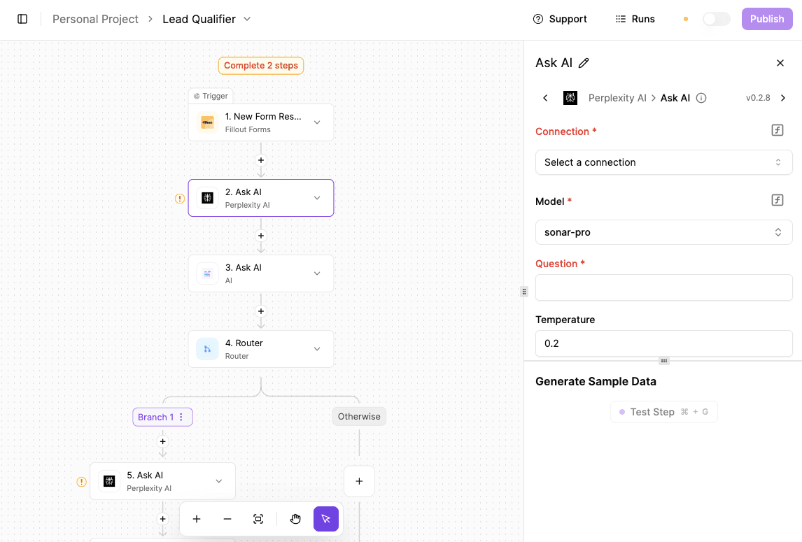 Lead qualifying in Activepieces