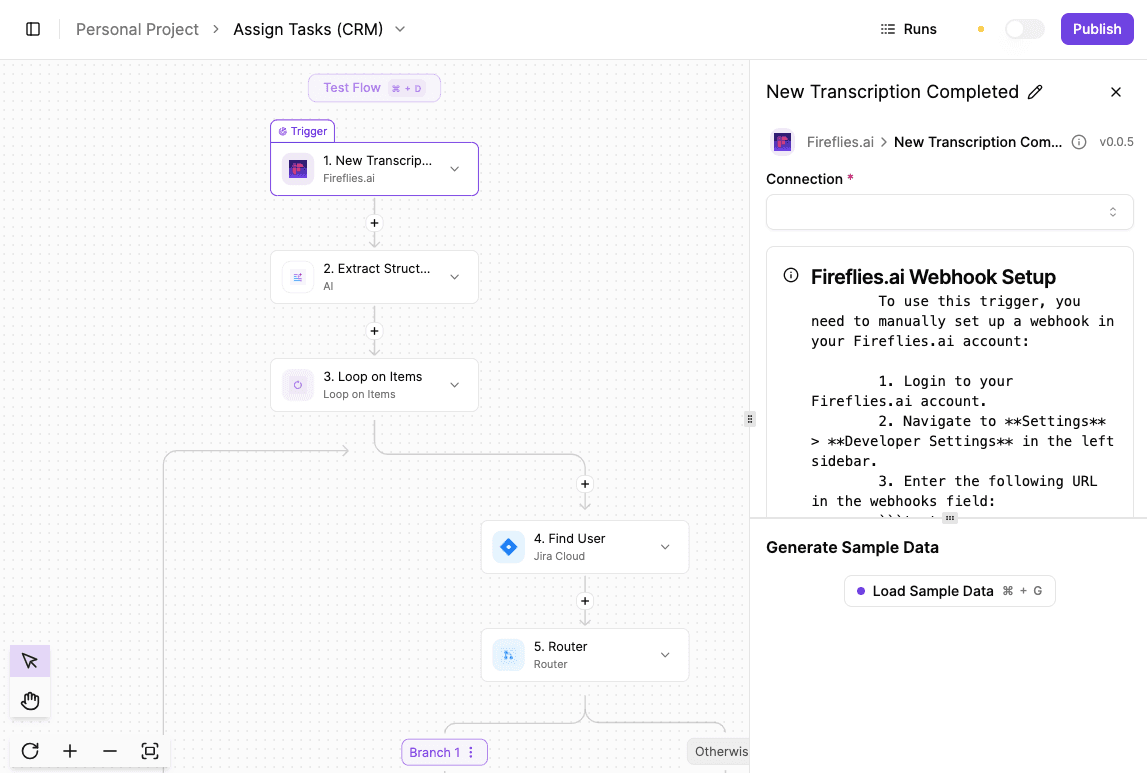Meeting to Asana Tasks Automation in Activepieces