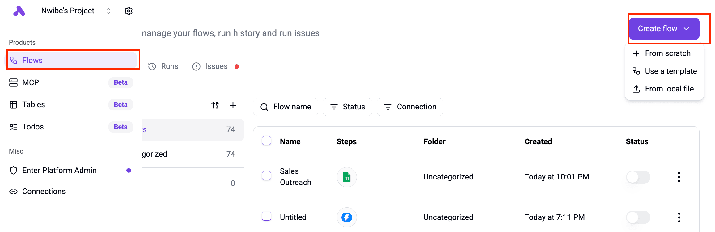 Flow Screenshot