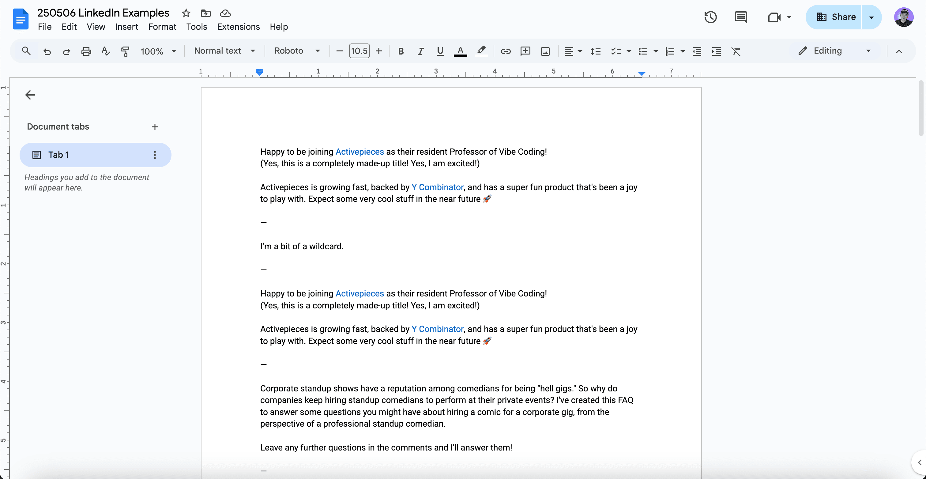 Writing Samples