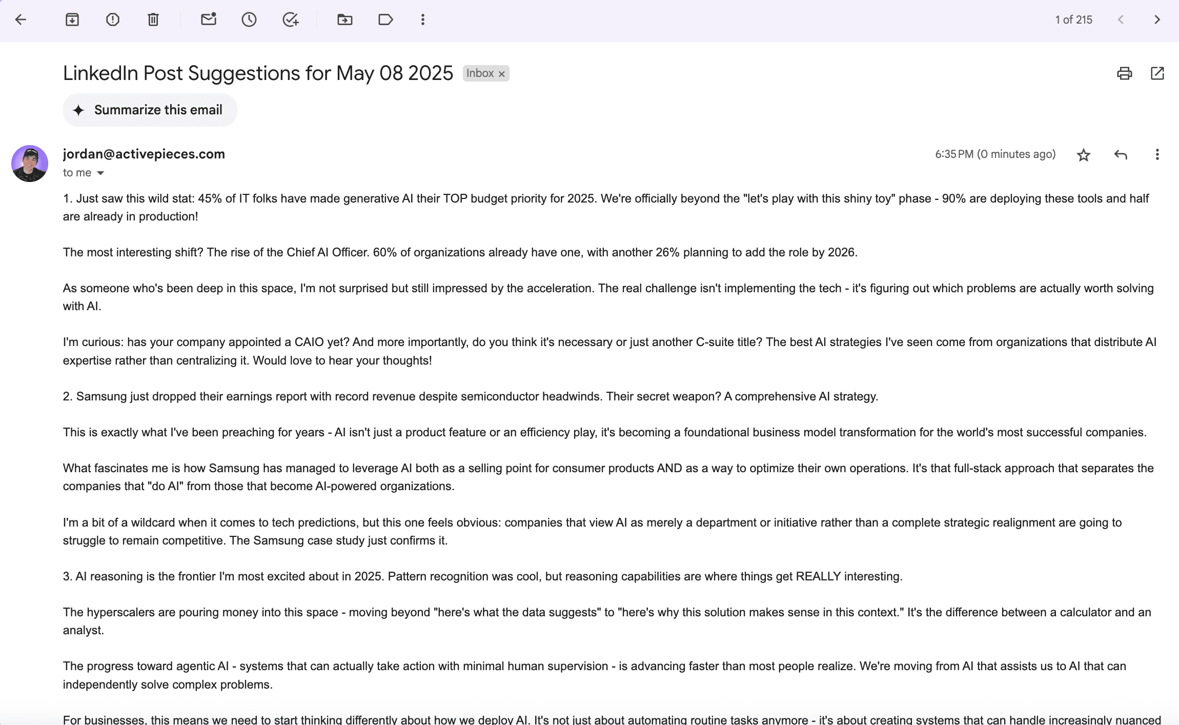 LinkedIn Ideas Email