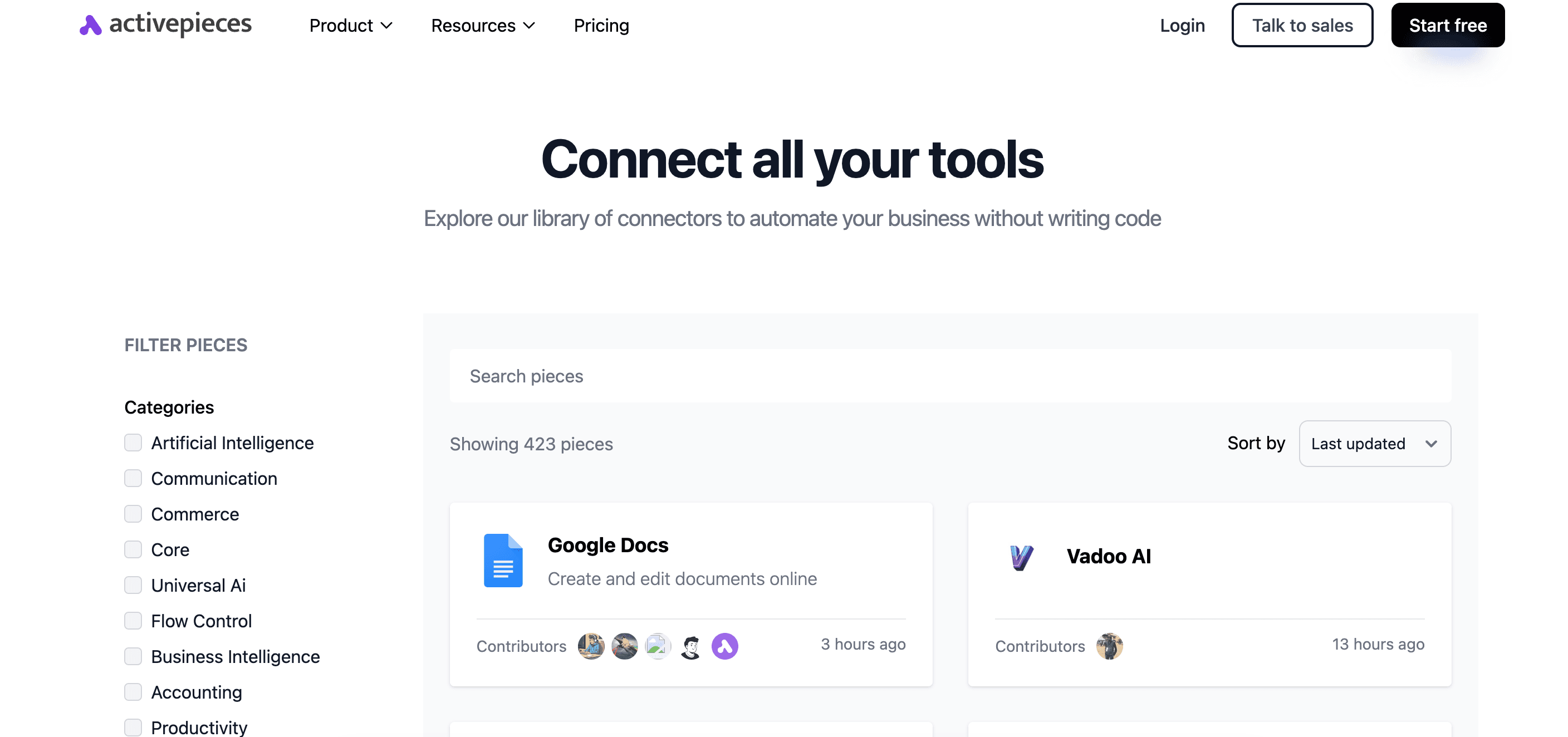 activepieces 423 integrations