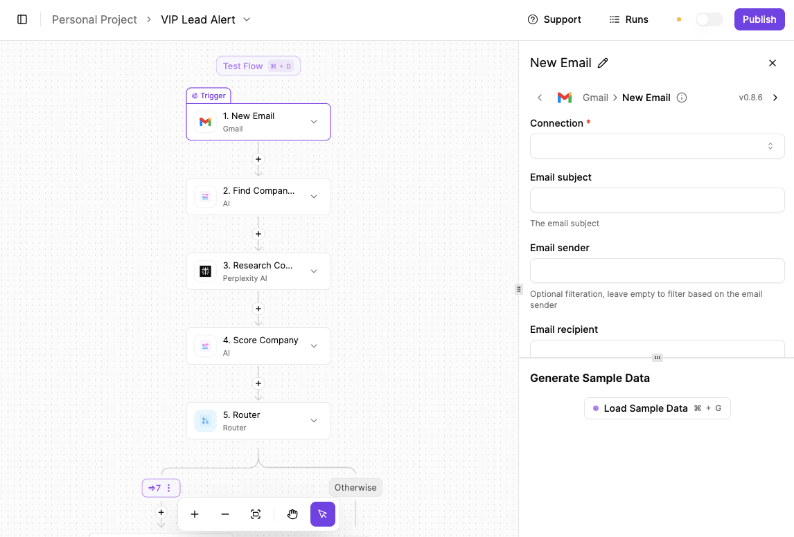 VIP lead alert in Activepieces