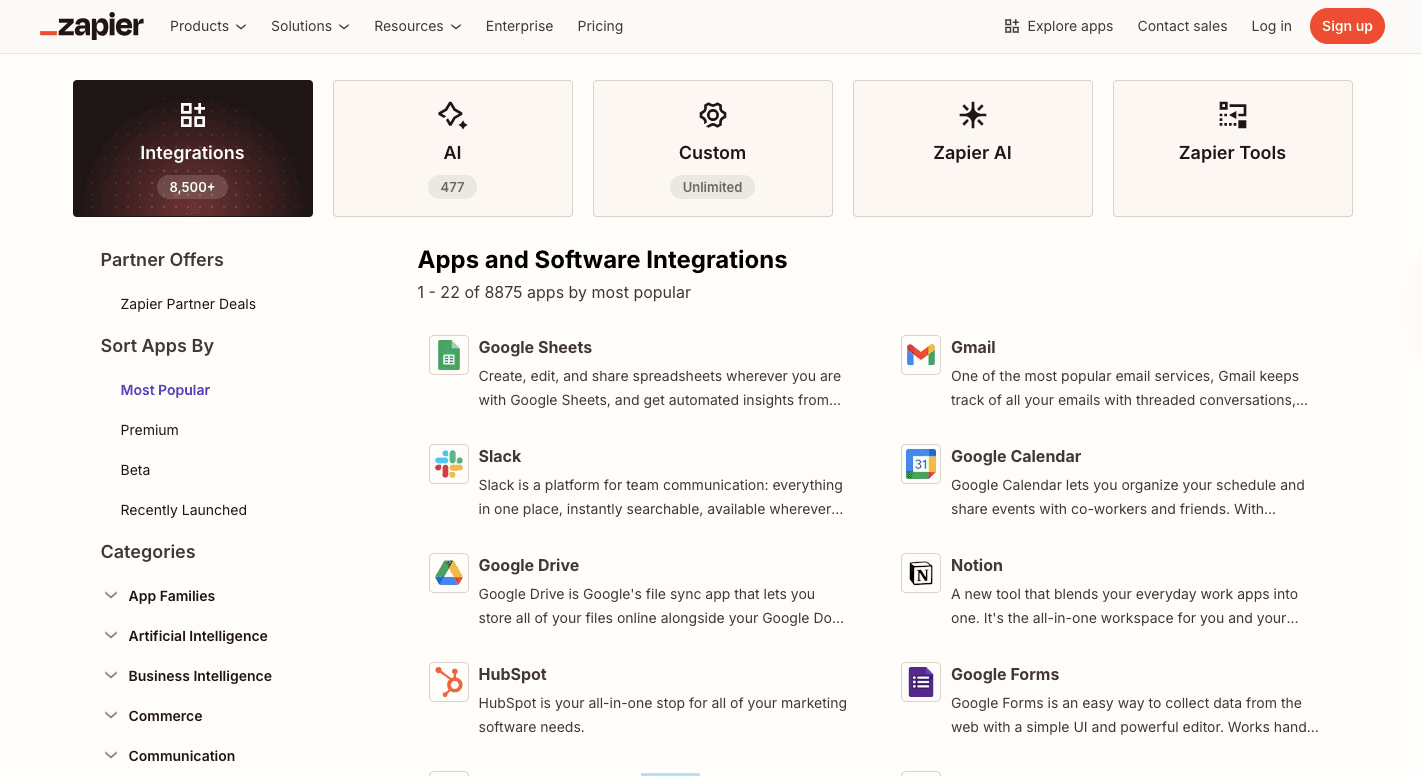 Zapier integrations