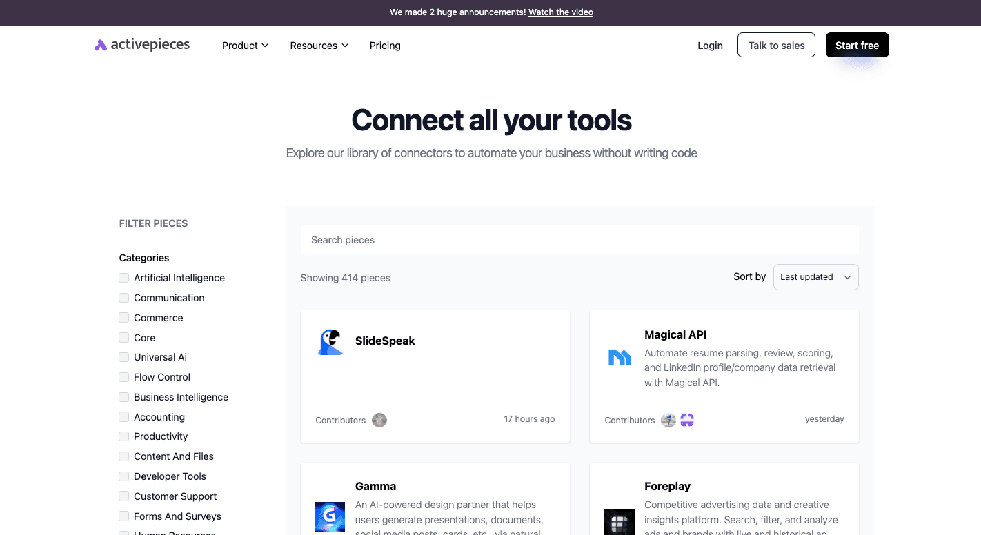 activepieces integrations