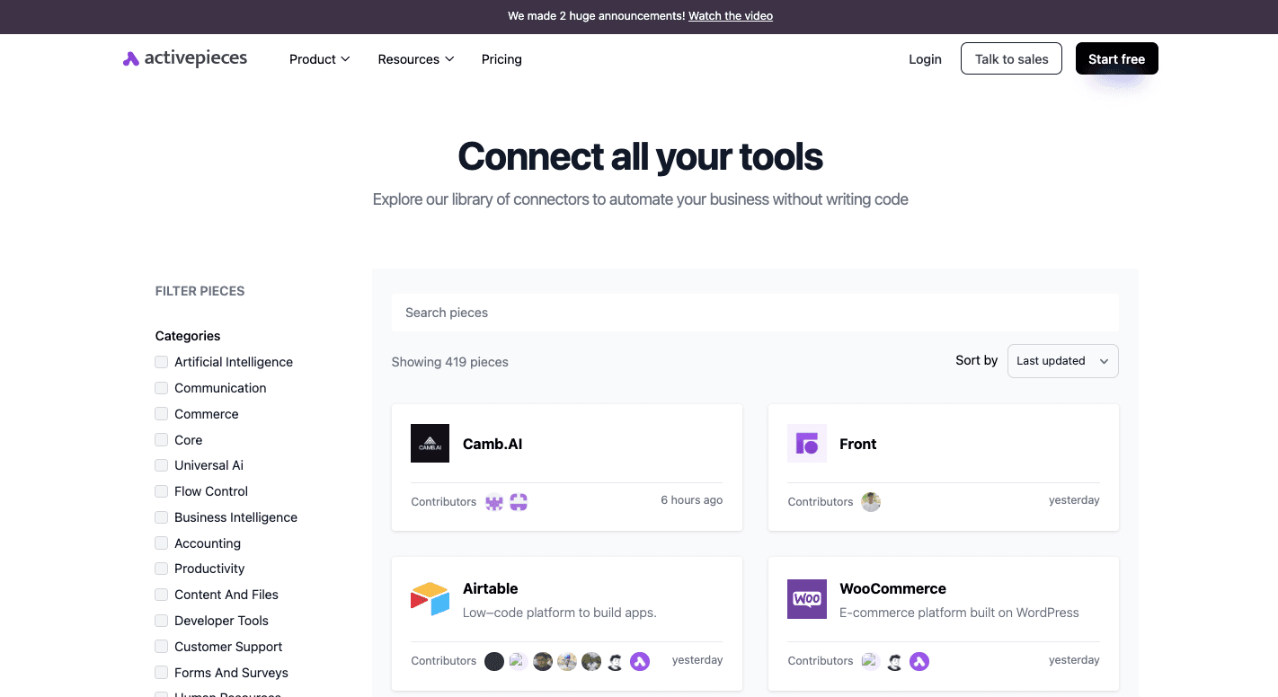 activepieces integrations