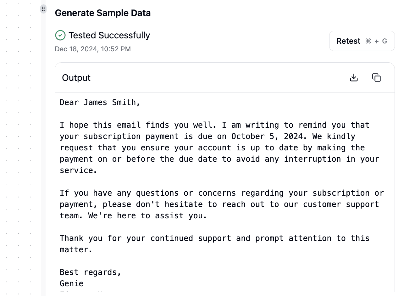 email reminder sample