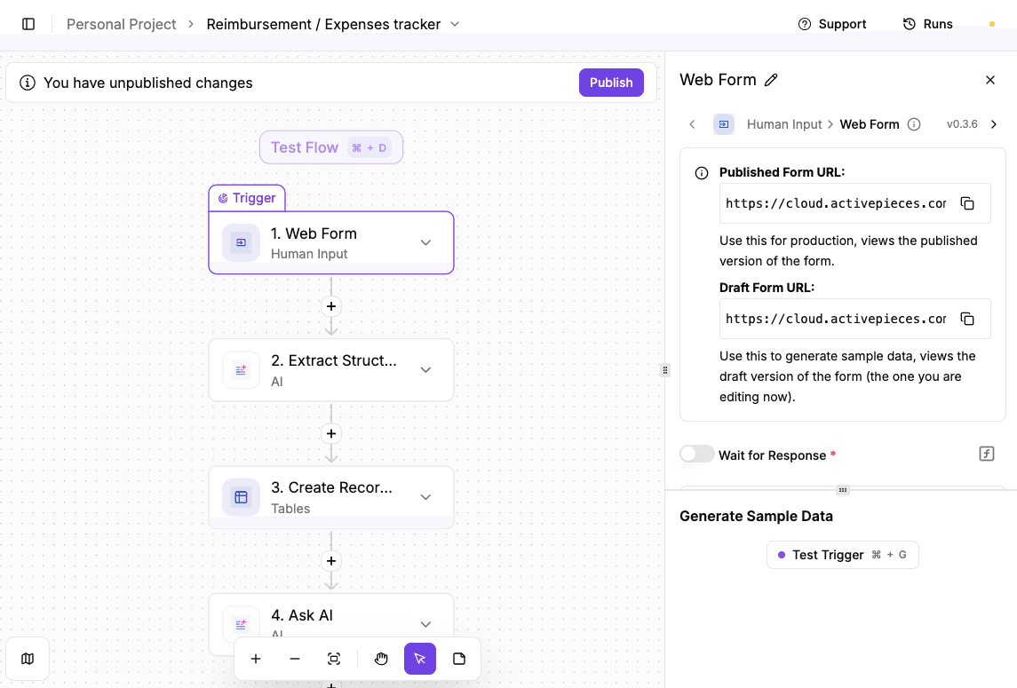 expense tracker flow