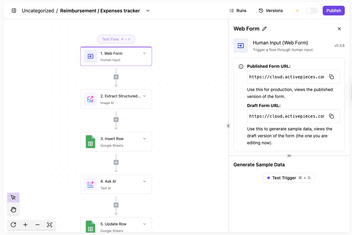 expenses tracker flow