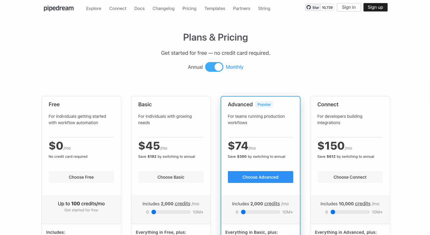 pipedream pricing