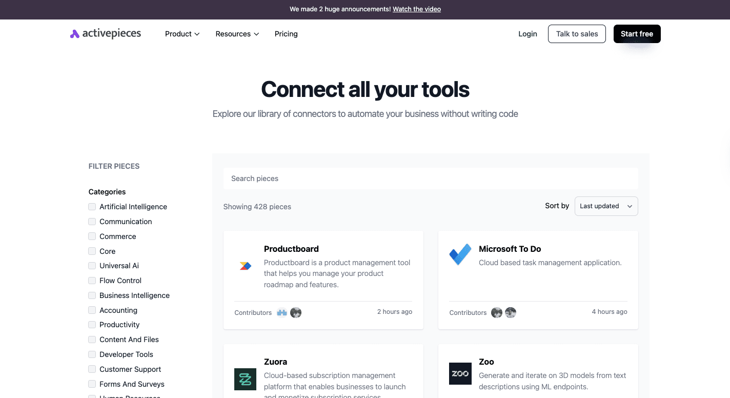 activepieces integrations 428