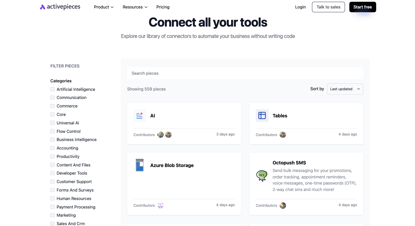 activepieces integrations