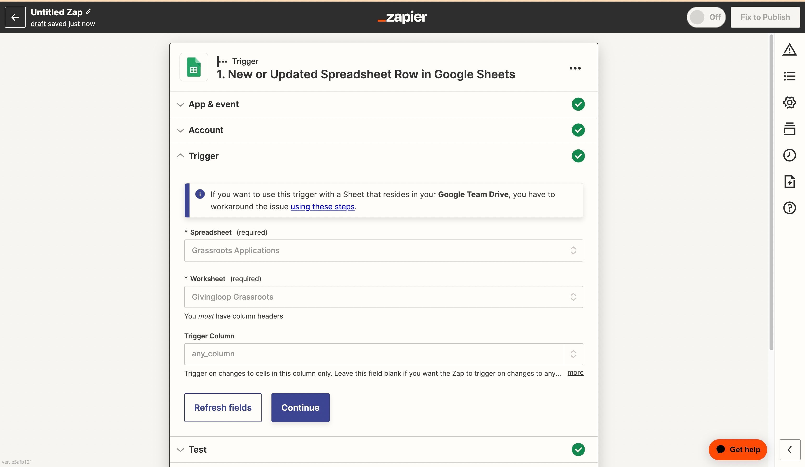 zapier new row trigger